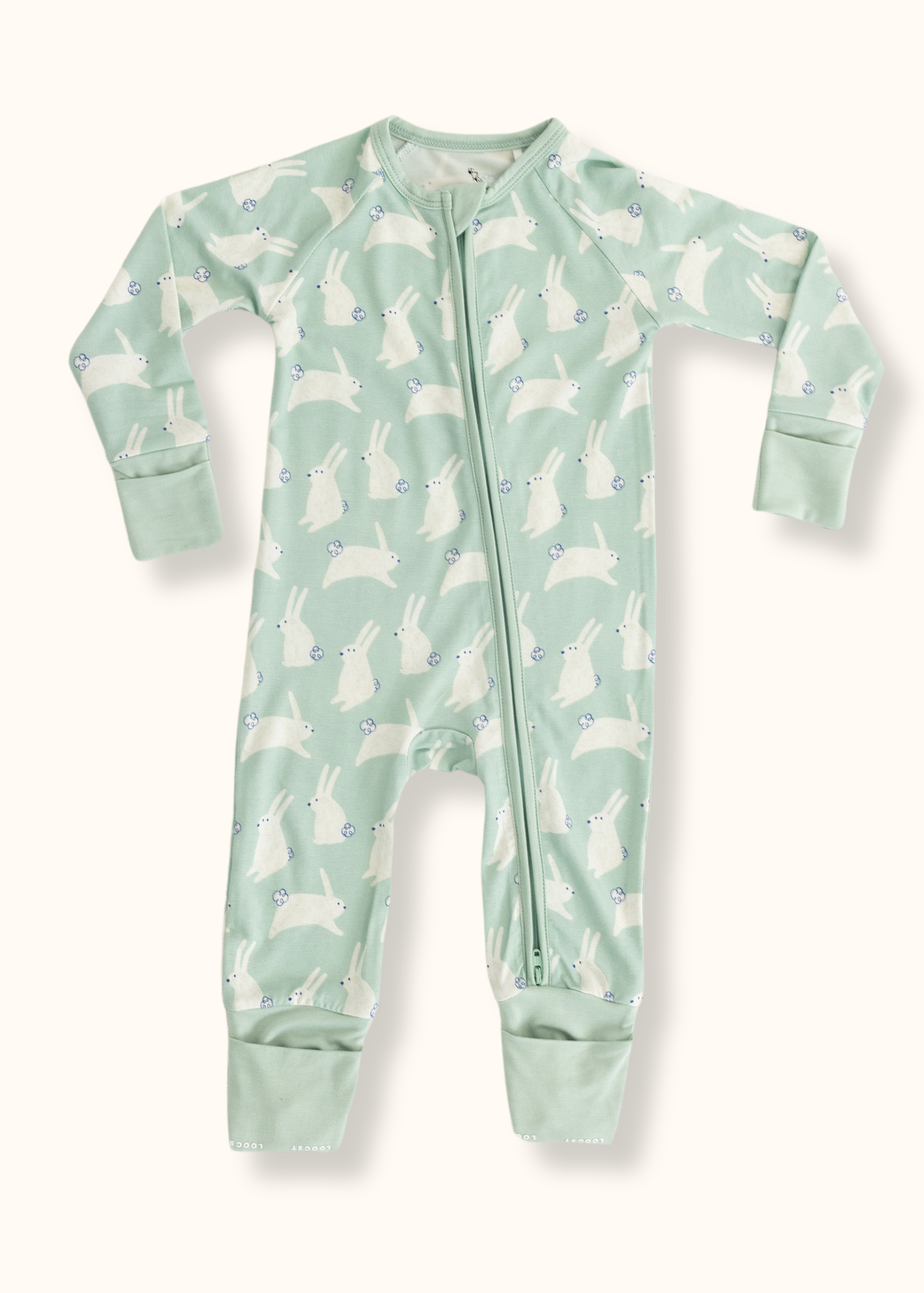 Mint Bunny Footie Pajama