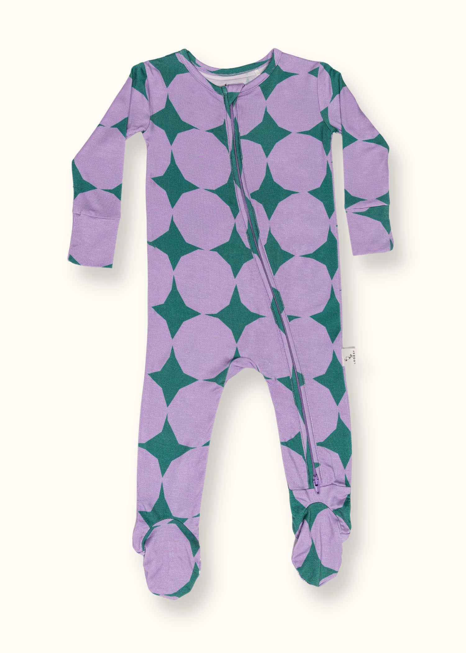 Purple Diamond Stars Footie Pajama
